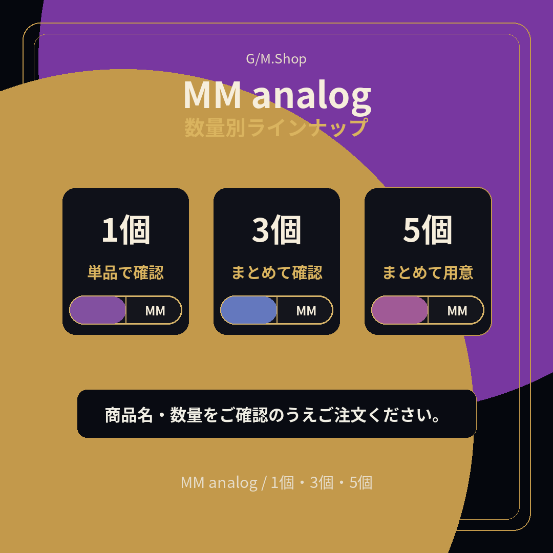 MM analog 数量別ラインナップ